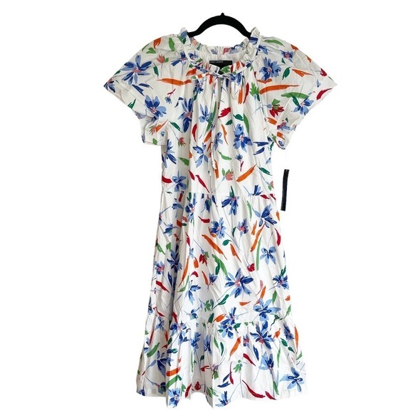 Maggy London  Mini Dress with Flutter Sleeve Floral Women's Size 6 - Picture 12 of 12